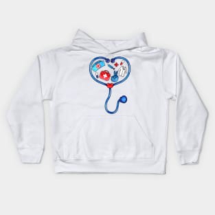 Peace Love Nursing | Nurse | Doctor Kids Hoodie